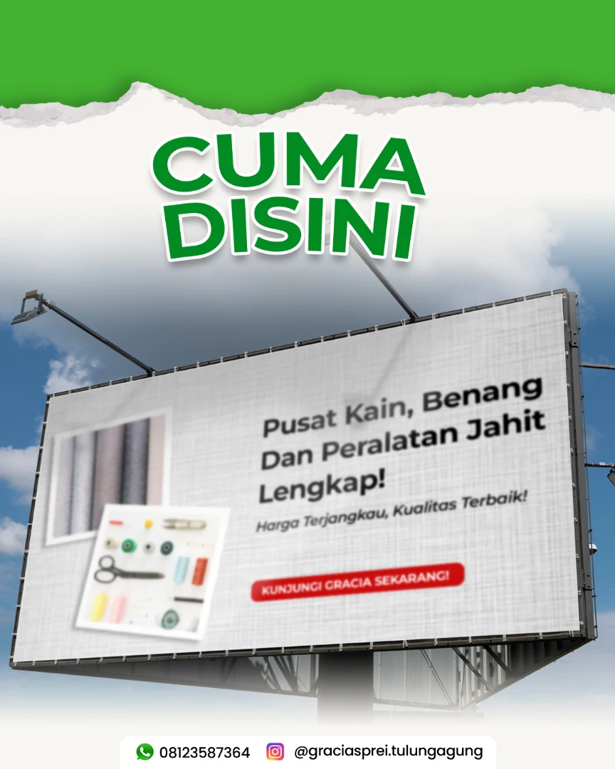 <p>Pusat kain benang dan peralatan jahit super len